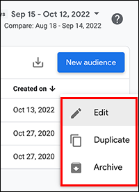 Editing and Archiving Audiences