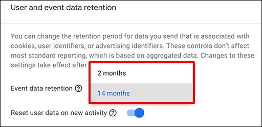 GA4 Data Retention Dialog