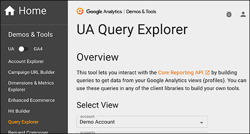 UA Query Explorer