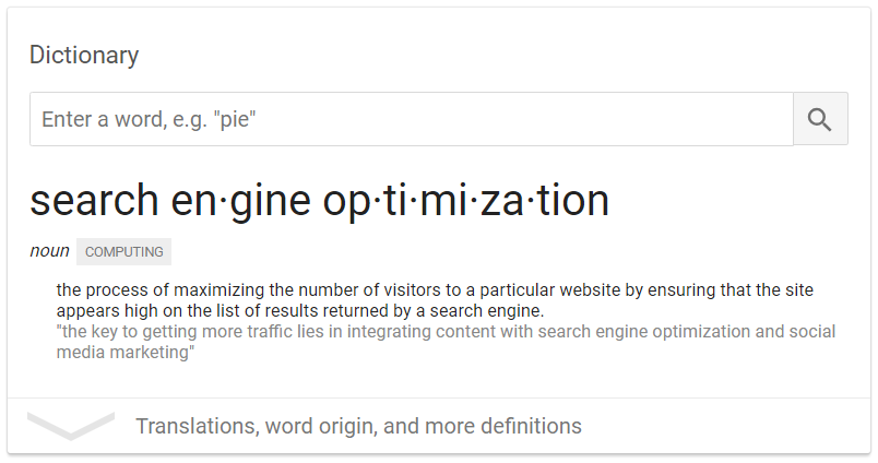 Arcalea - Google Definition of SEO