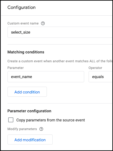 Google Analytics custom event configuration