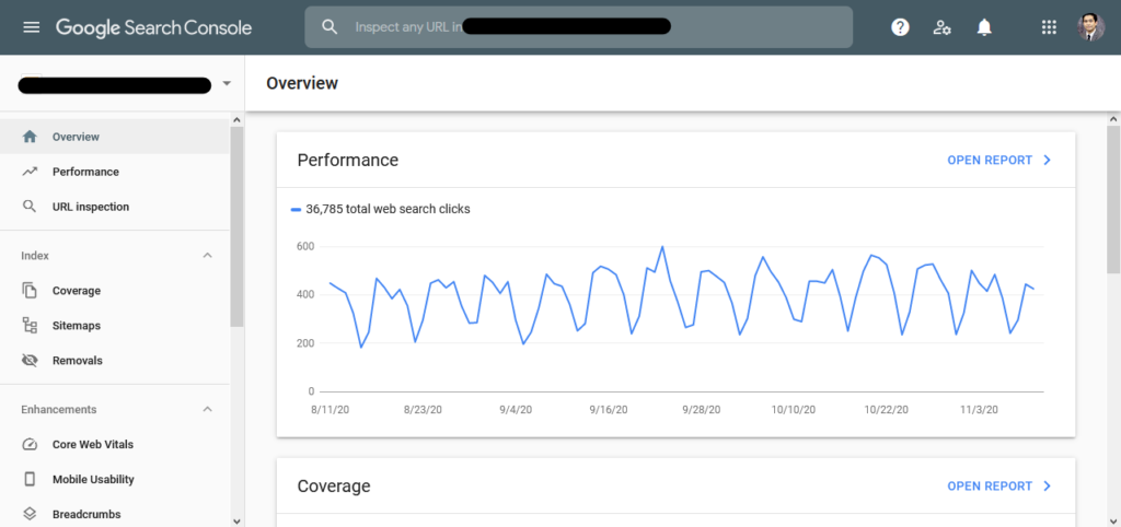 Google Search Console Dashboard