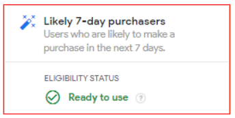 Likely 7-day purchasers (Users who are likely to make a purchase in the next 7 days)