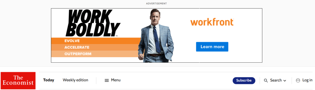 Workfront Display Ad on The Economist